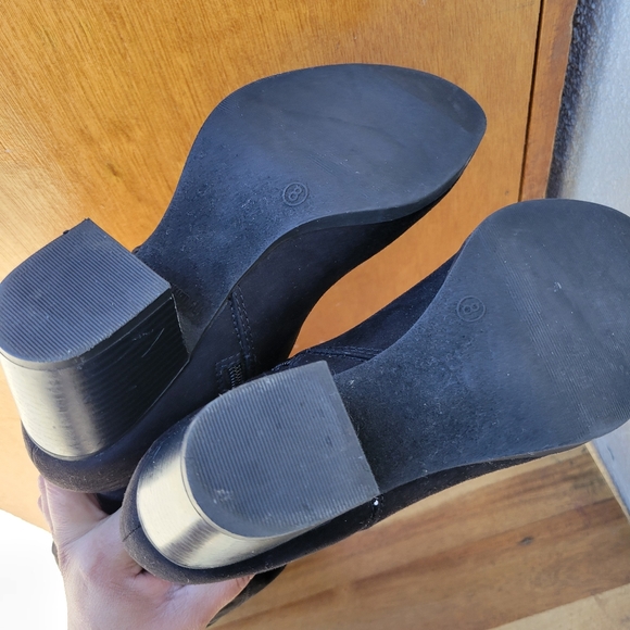 Old Navy Tall Sued Boot Black Jack Size 8 - Picture 16 of 16